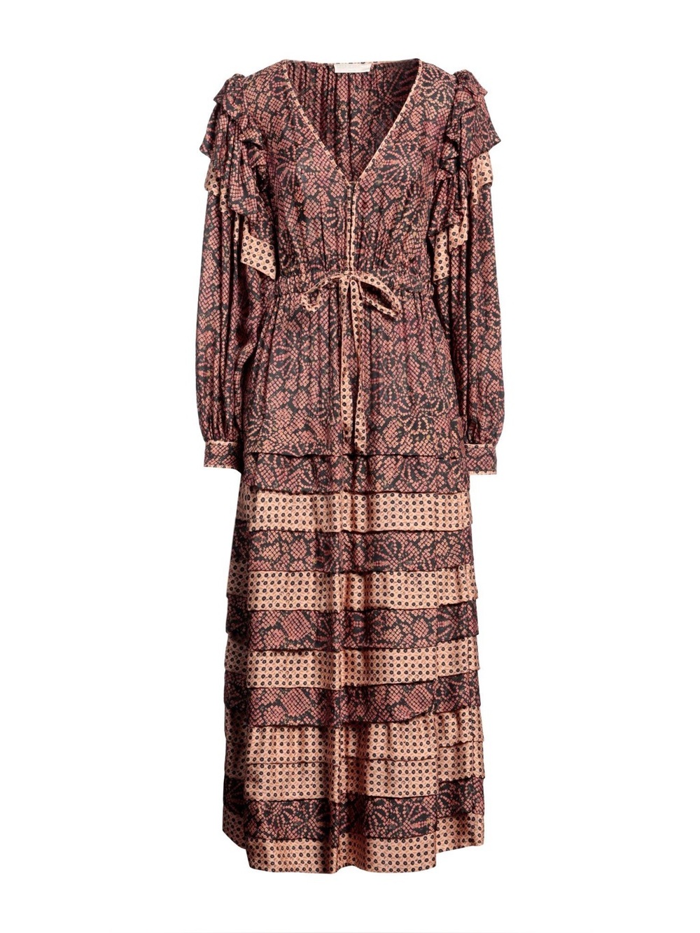Ulla Johnson Seraphina Midi Maxi Bohemian Silk Blend Dress Size 2